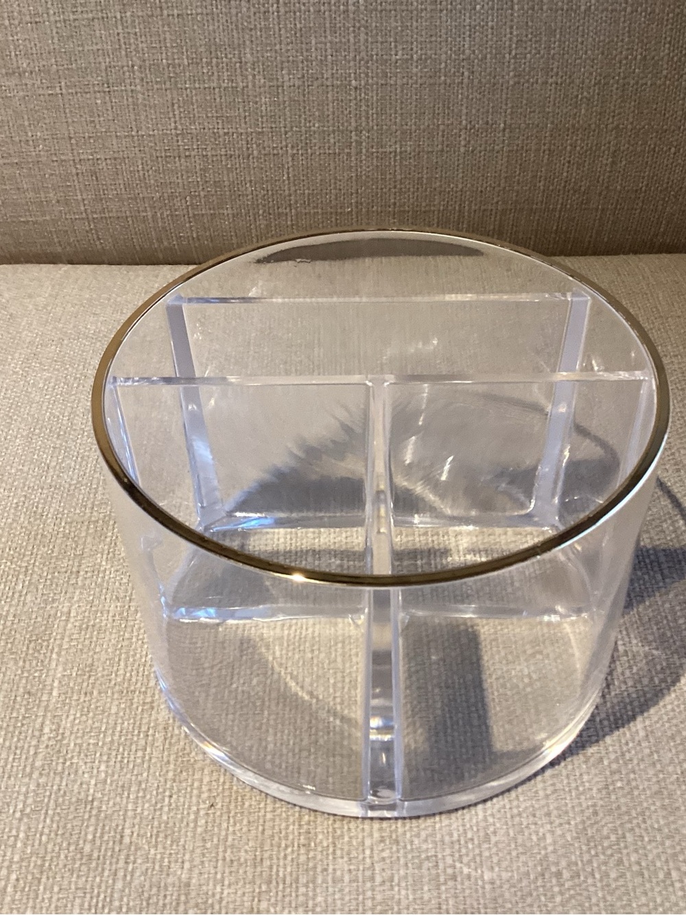 Sonia Kashuk Countertop Acrylic Makeup Organizer gold trimmed
